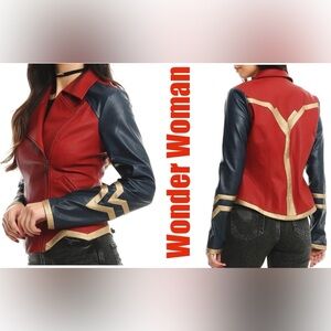 👸🏻NWT! Wonder Woman Vegan Leather Moto Jacket